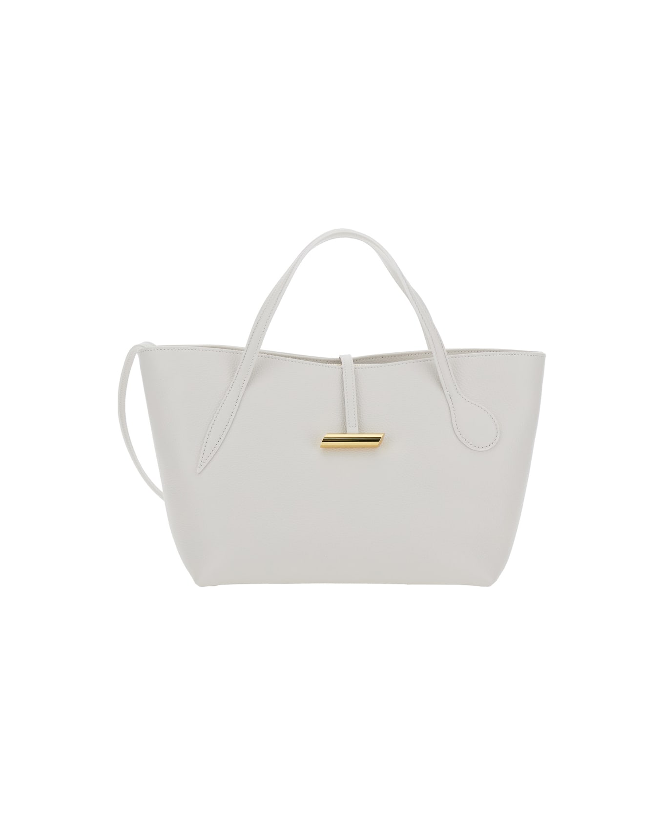 Little Liffner 
petite Penne
 White Tote Bag With Side Pocket In Leather Woman - White