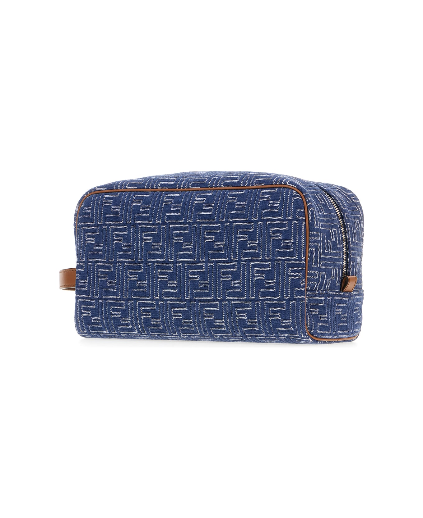 Fendi Embroidered Denim Beauty Case - BLU DENIM