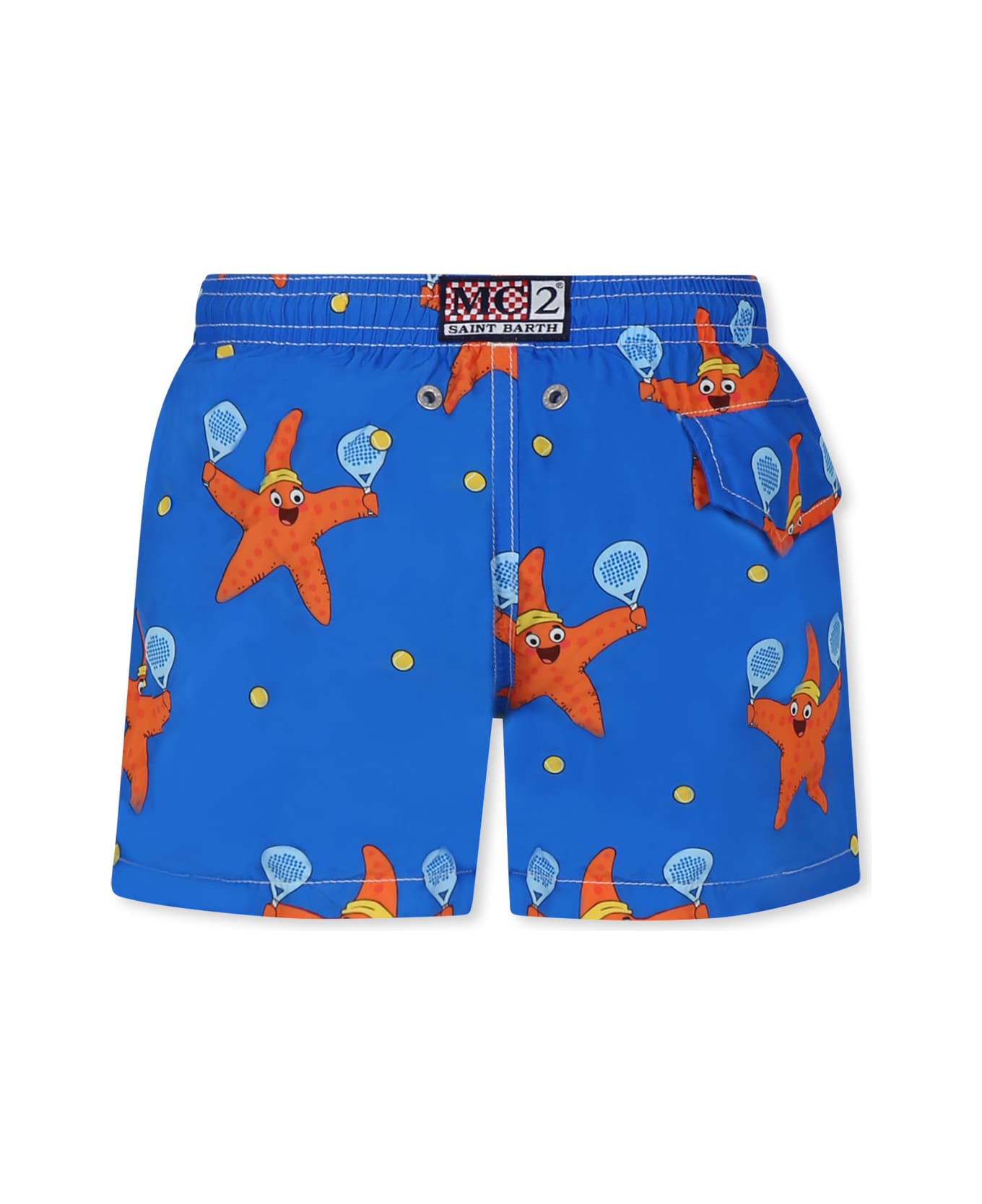 MC2 Saint Barth Blue Swim Shorts For Boy With Starfish - Blue
