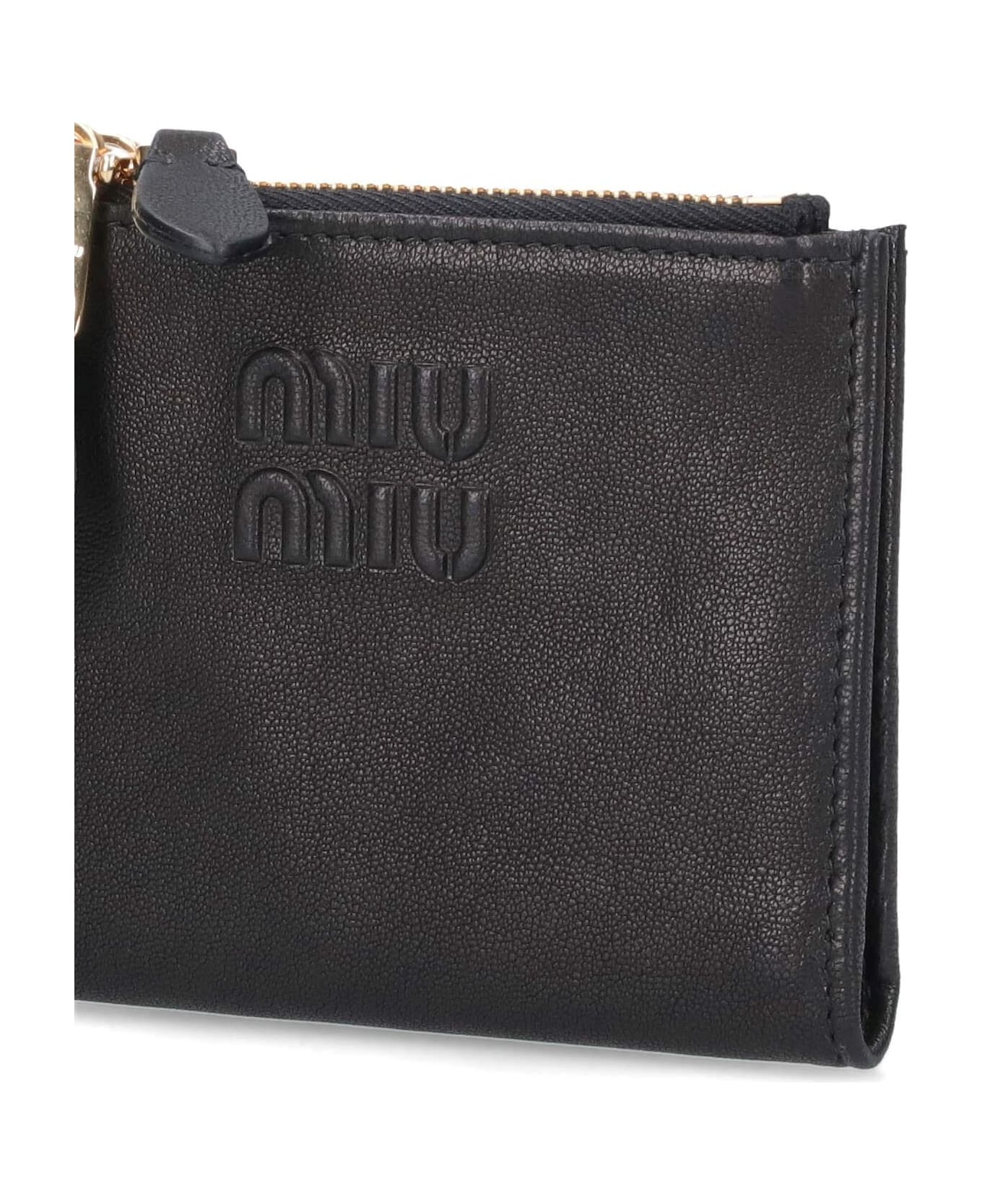 Miu Miu Small Logo Wallet - Black