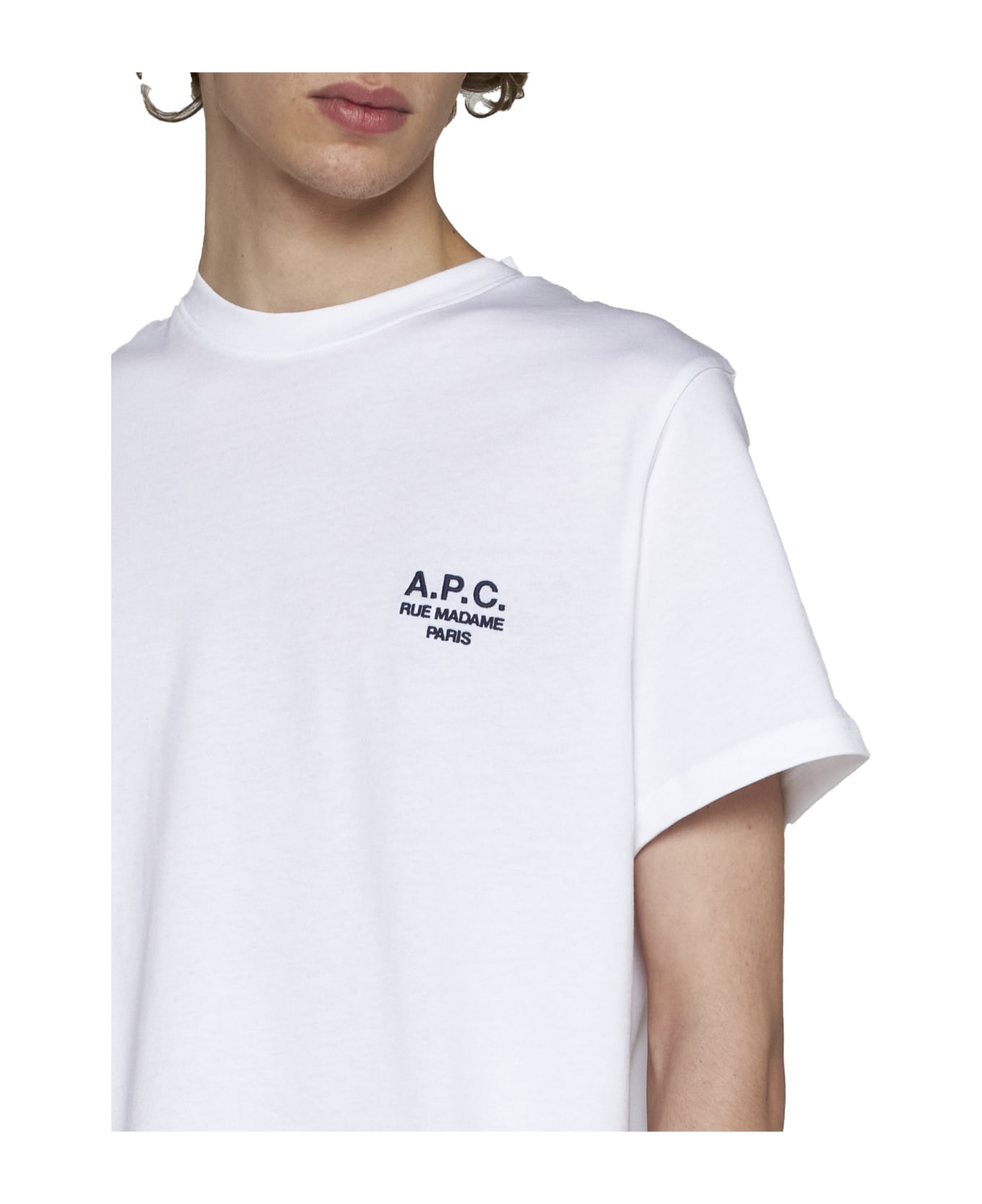 A.P.C. Raymond T-shirt With Logo Embroidery - White