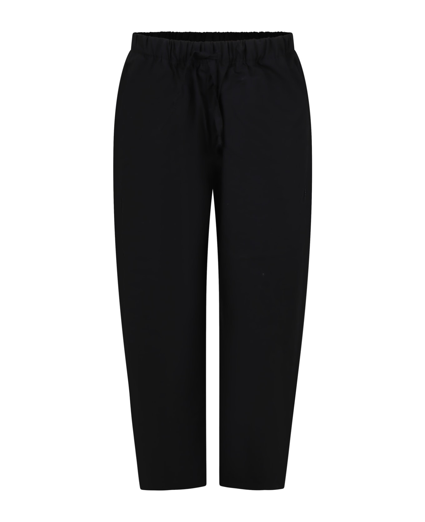 MSGM Black Trousers For Boy With Logo - Black ボトムス