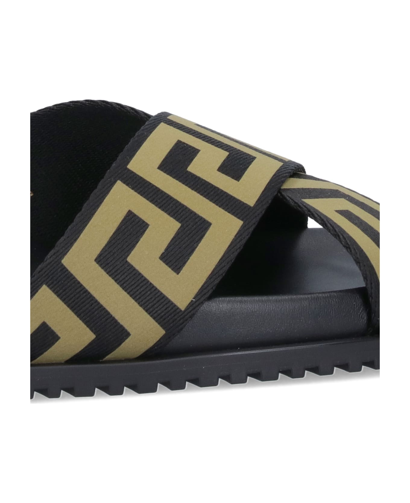 Versace Sandal Slide Greca - Black