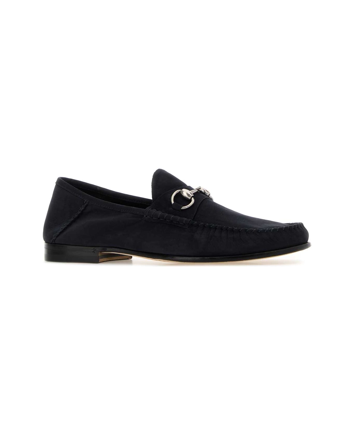 Gucci Dark Blue Suede Loafers - BLUE