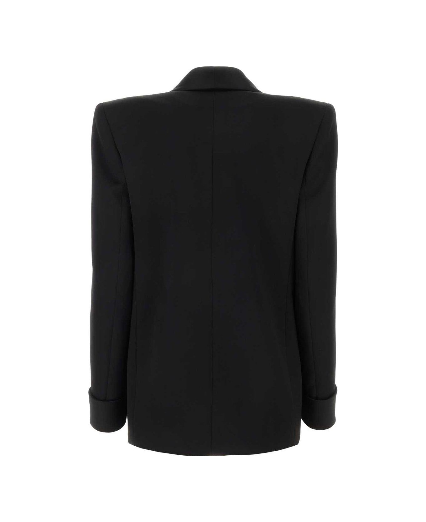 Saint Laurent Double-breasted Long-sleeved Jacket - Black