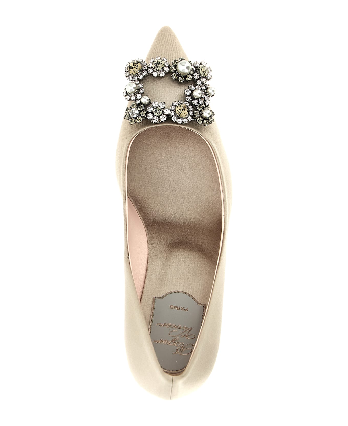 Roger Vivier 
flower Strass
 Pumps - Gray