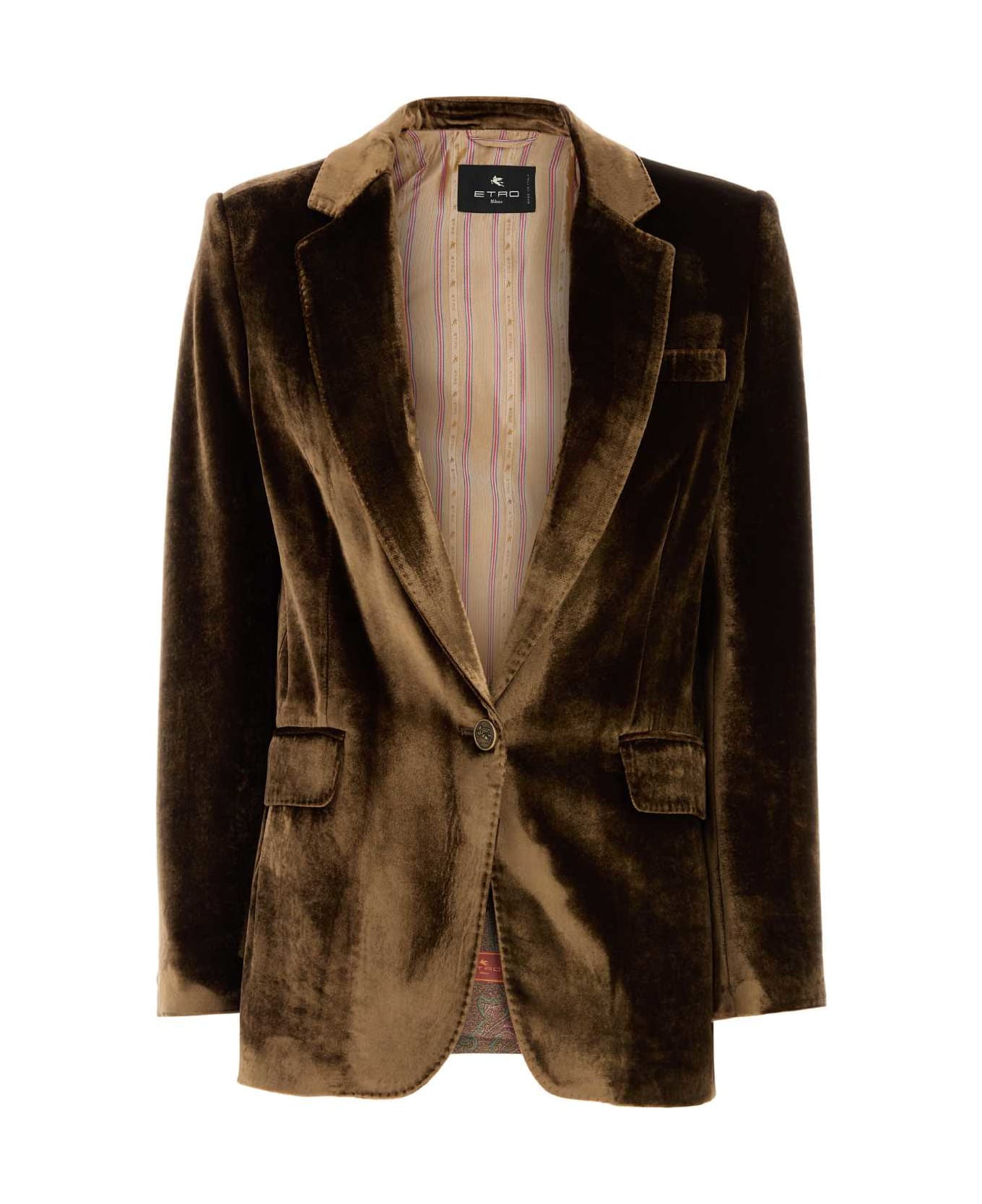 Etro Brown Velvet Blazer - M0689
