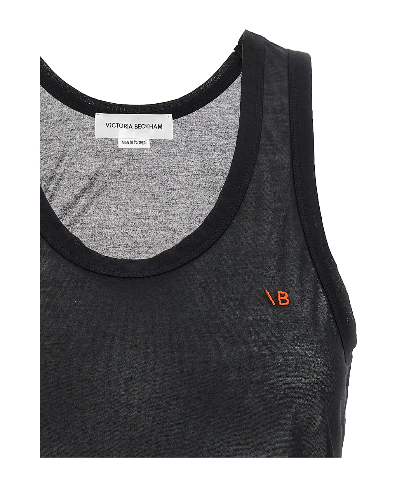 Victoria Beckham Logo Embroidery Tank Top - Black  