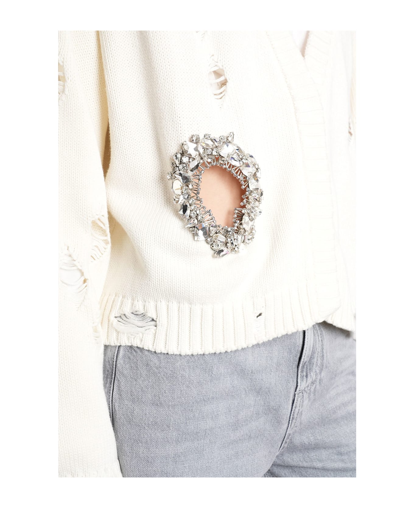 AREA Cardigan In Beige Cotton - beige