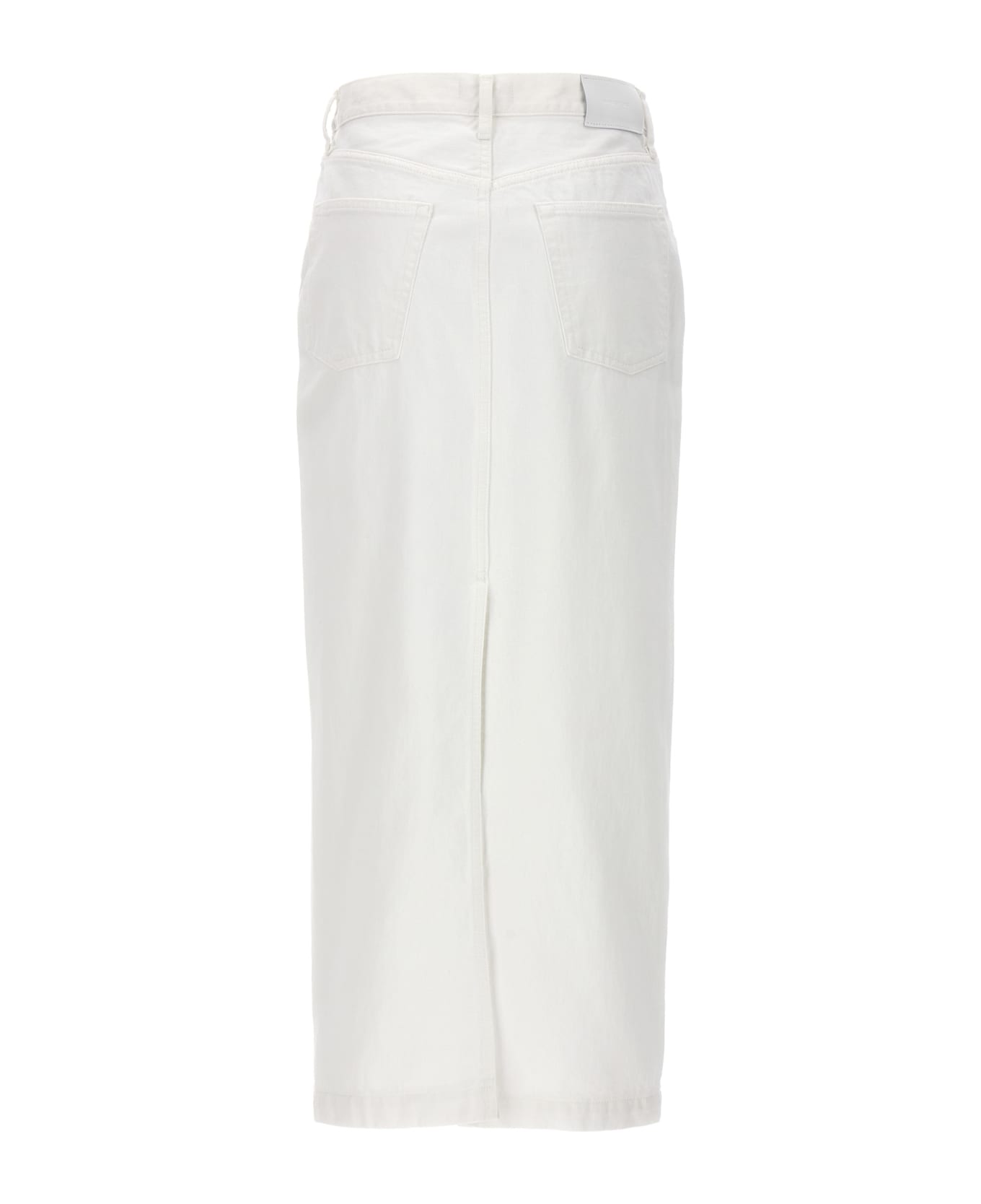 WARDROBE.NYC Denim Midi Skirt - White