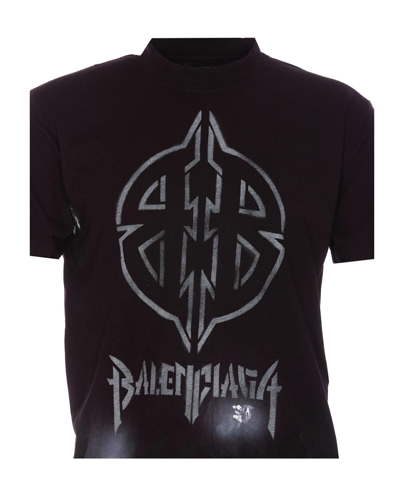 Balenciaga Metal Bb Stencil T-shrit - WASHEDBLACKWHITE