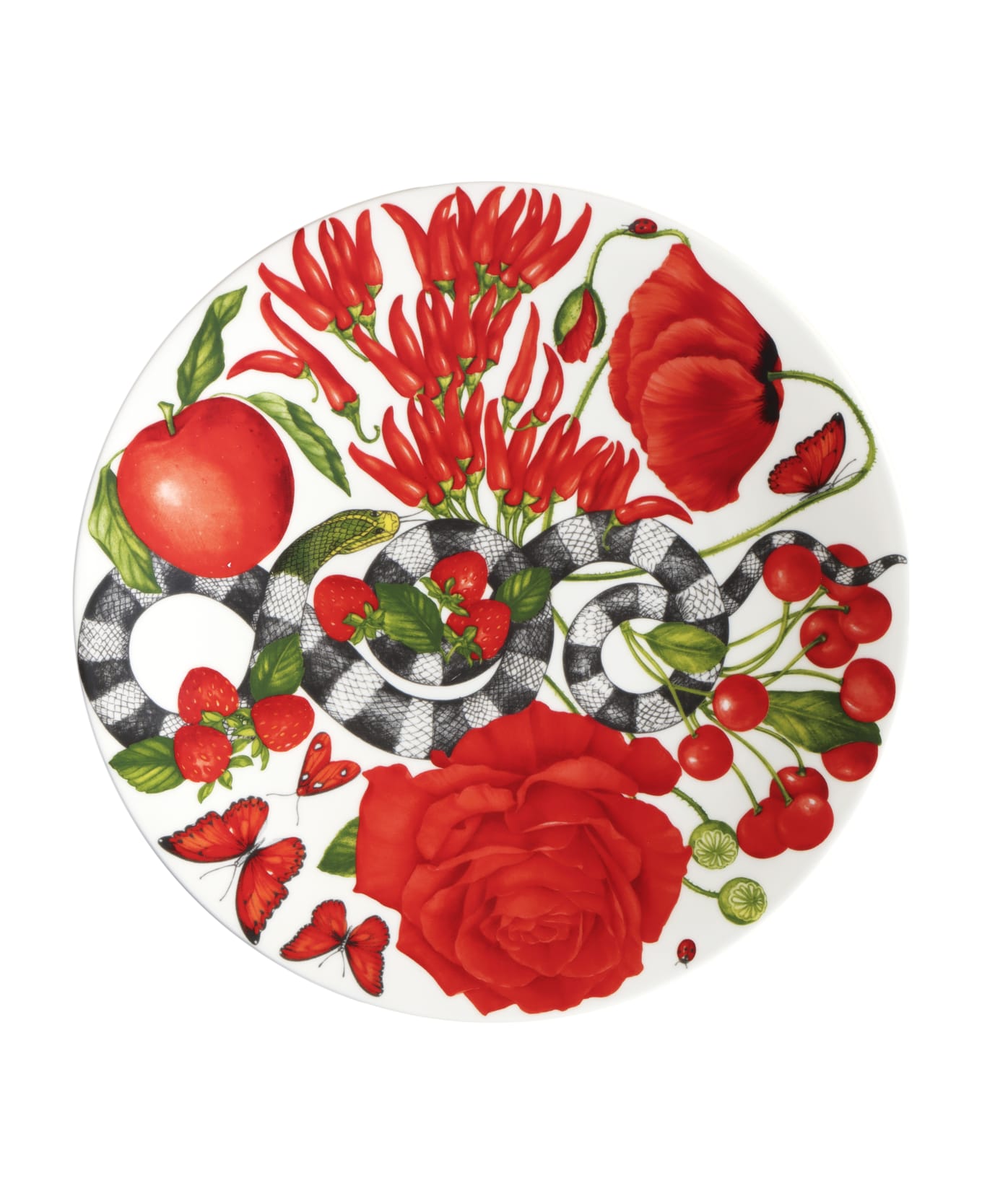Taitù Set of 4 Chop Plates/Round Platters RED ATTRACTION - RED Collection - Red