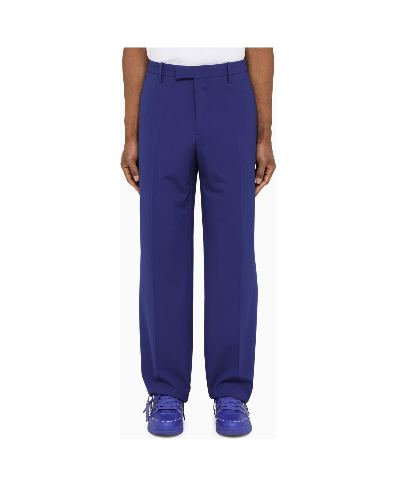 Off-White Blue Tailored Trousers - NAVY