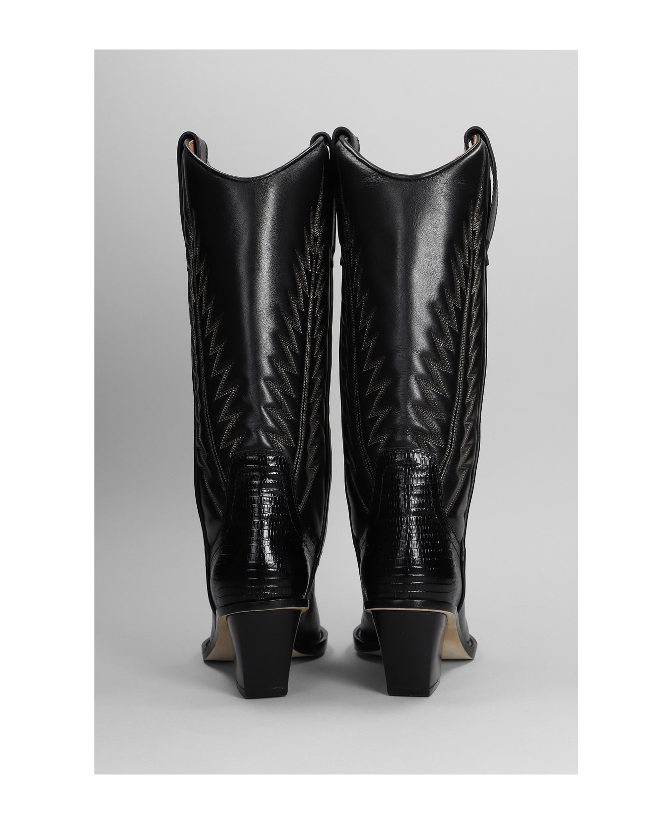 Paris Texas Texan Boots In Black Leather - black ブーツ