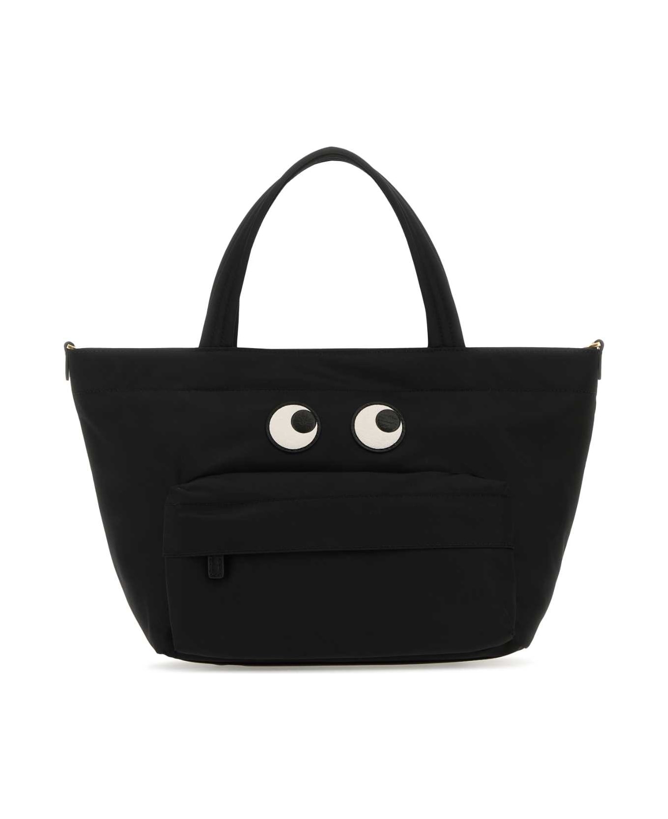 Anya Hindmarch Black Nylon Mini Eyes Handbag - BLACK