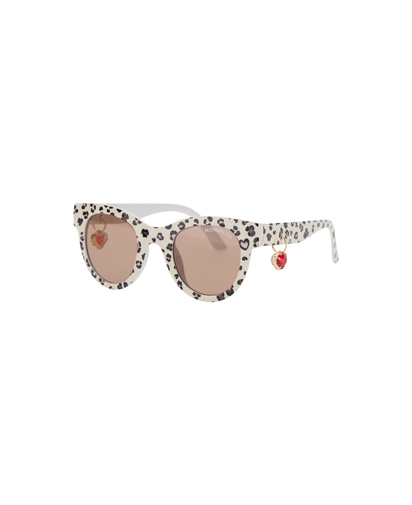 Monnalisa Multicolor Sunglasses With All-over Motif And Heart-shaped Pendant In Polycarbonate Girl - Multicolor