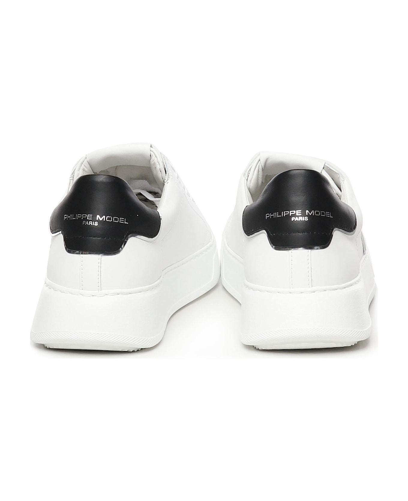 Philippe Model Temple Low Sneaker - WHITE, black