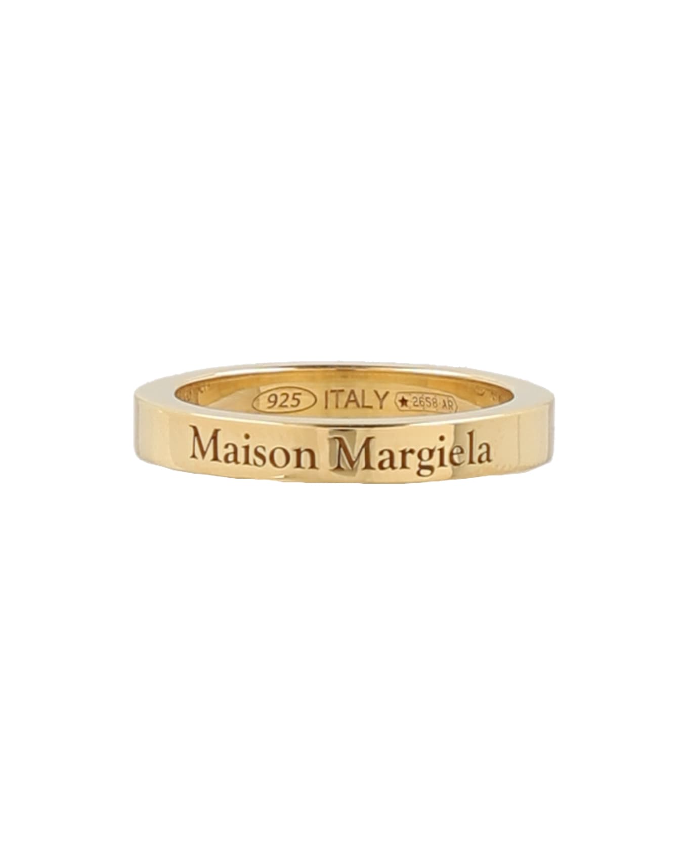 Maison Margiela Logo Engraved Ring - Yellow Gold Plating Burattato