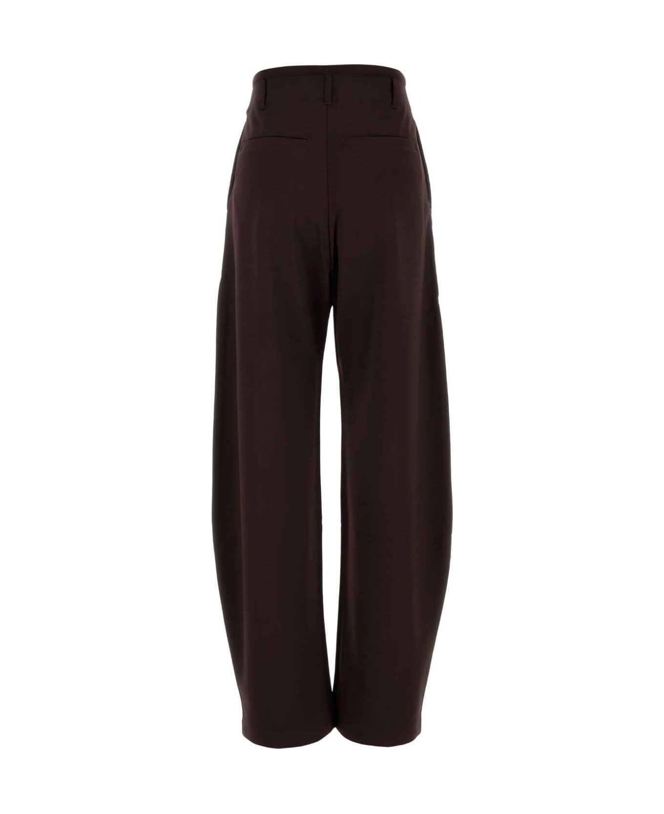 Lemaire Brown Viscose Blend Wide-leg Pant - DARKCHERRY