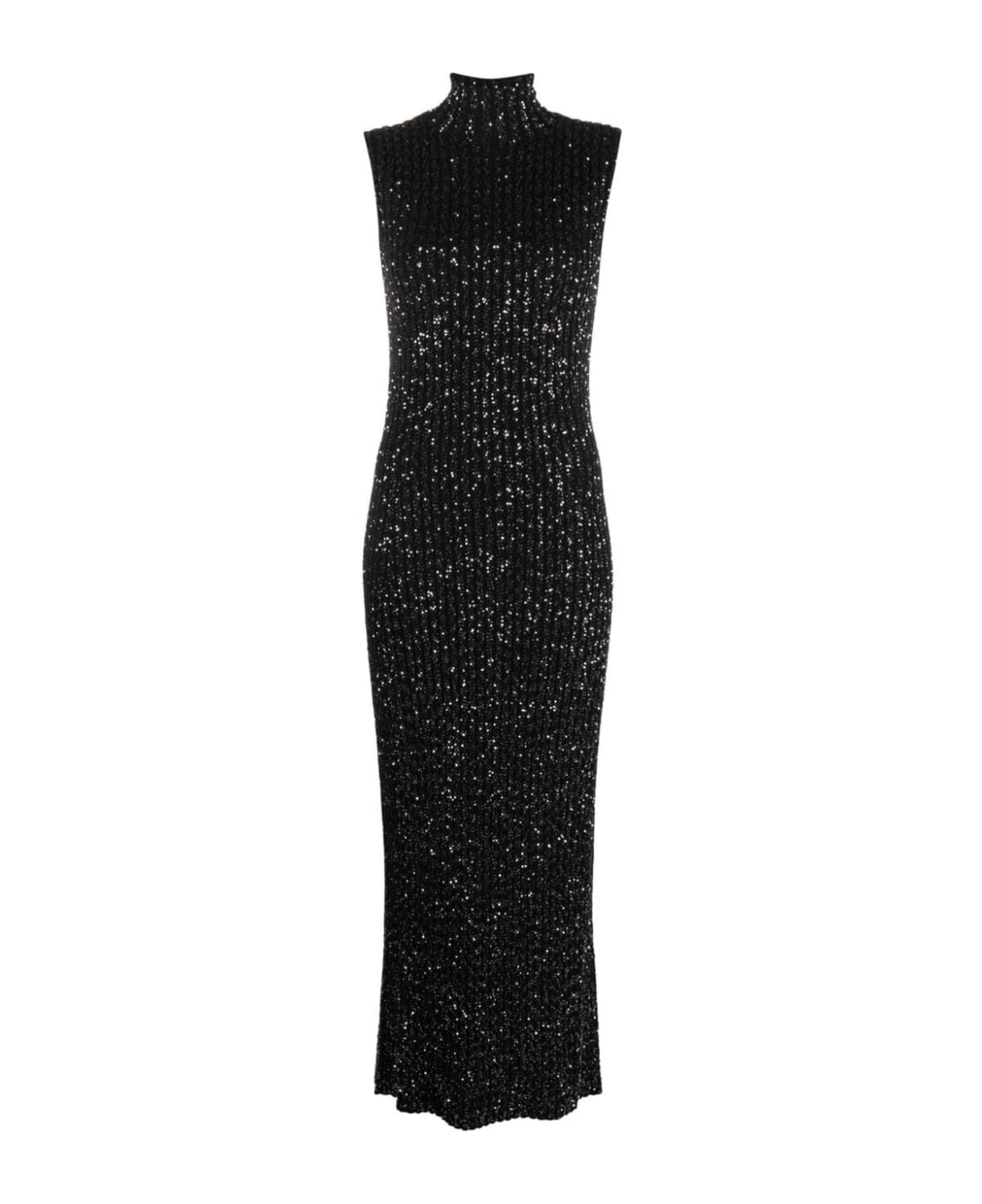 Missoni Black Sequinned Ribbed Dress - Black