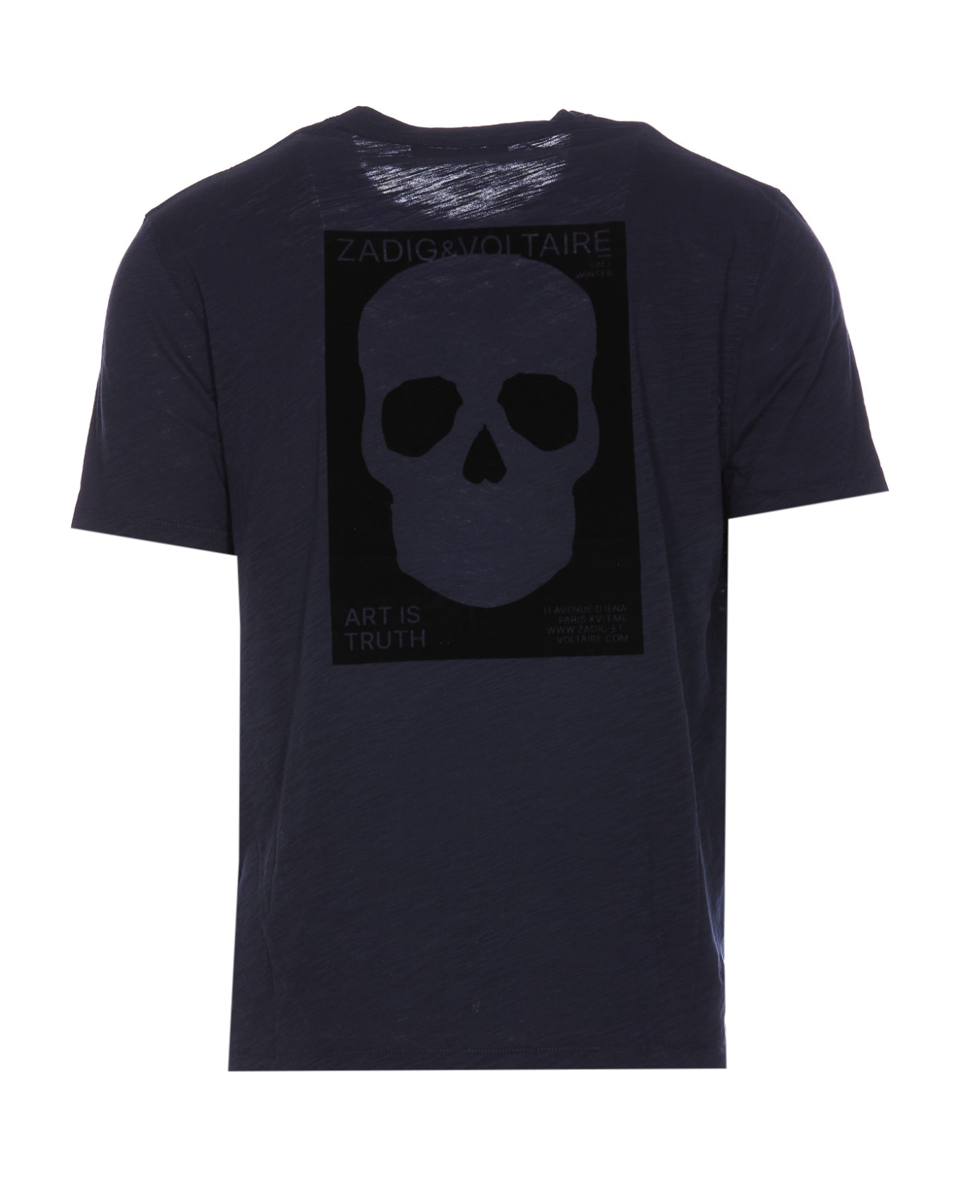 Zadig & Voltaire Stockholm Flamme Skull T-shirt - Blue