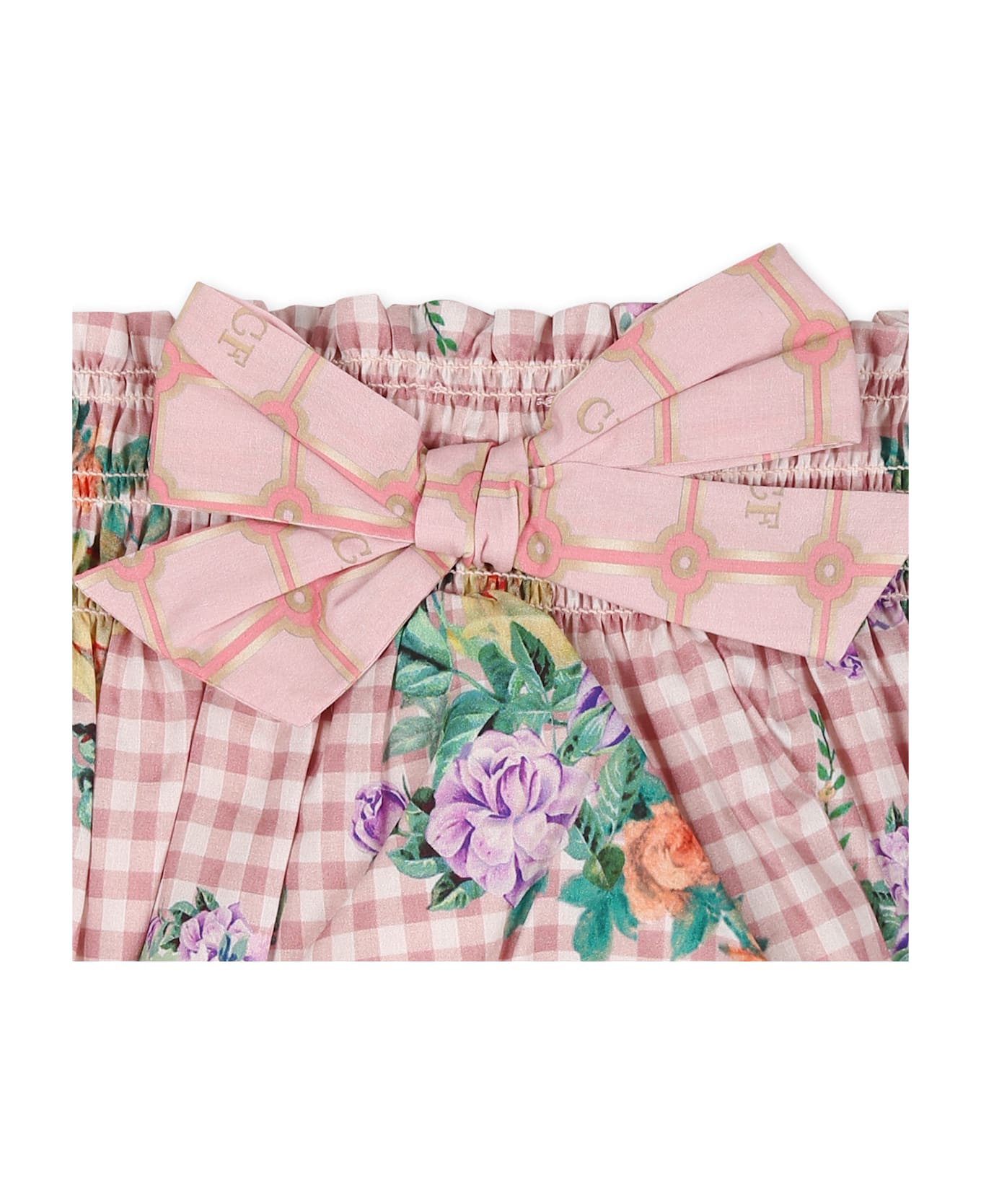 Camilla Pink Shorts For Baby Girl With Floral Print - Pink