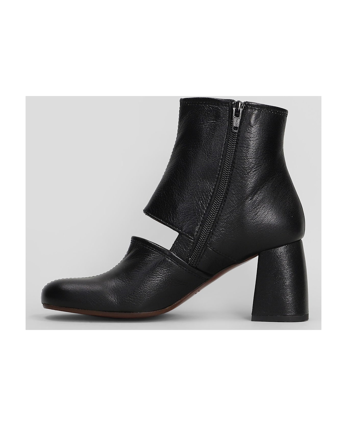 Chie Mihara Sonli High Heels Ankle Boots In Black Leather - black