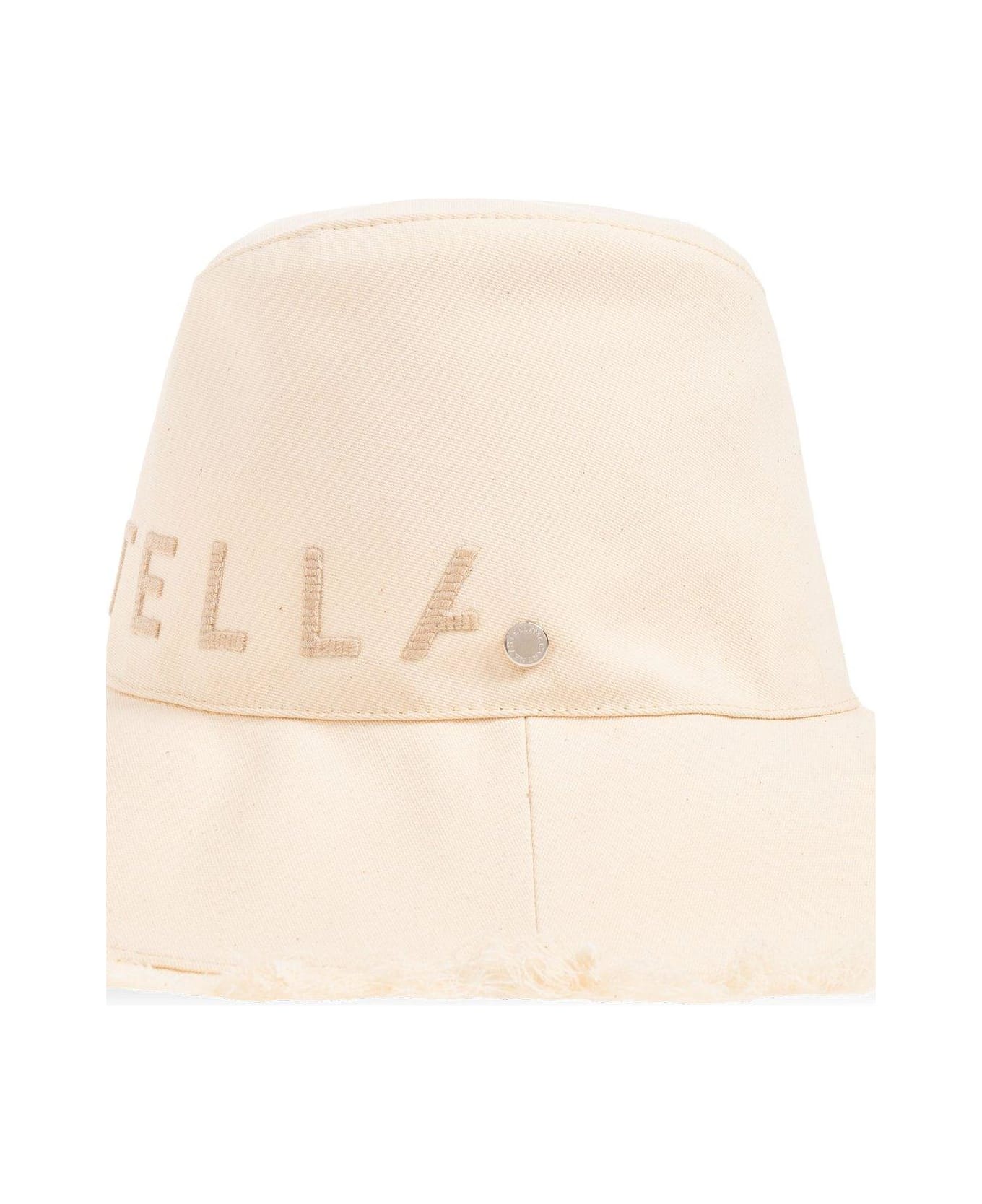 Stella McCartney Logo Embroidered Bucket Hat - White
