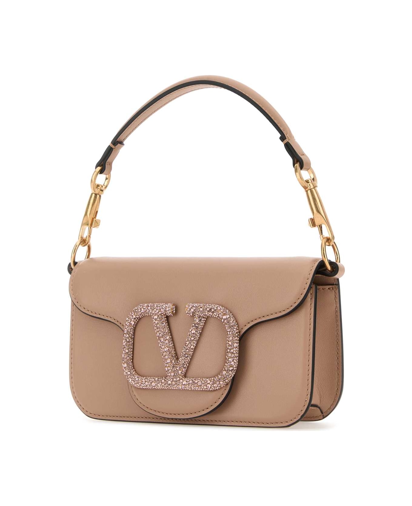 Valentino Garavani Powder Pink Leather Locã² Handbag - ROSECANNELLELIGHTANTIQUEROSEVINTAGE