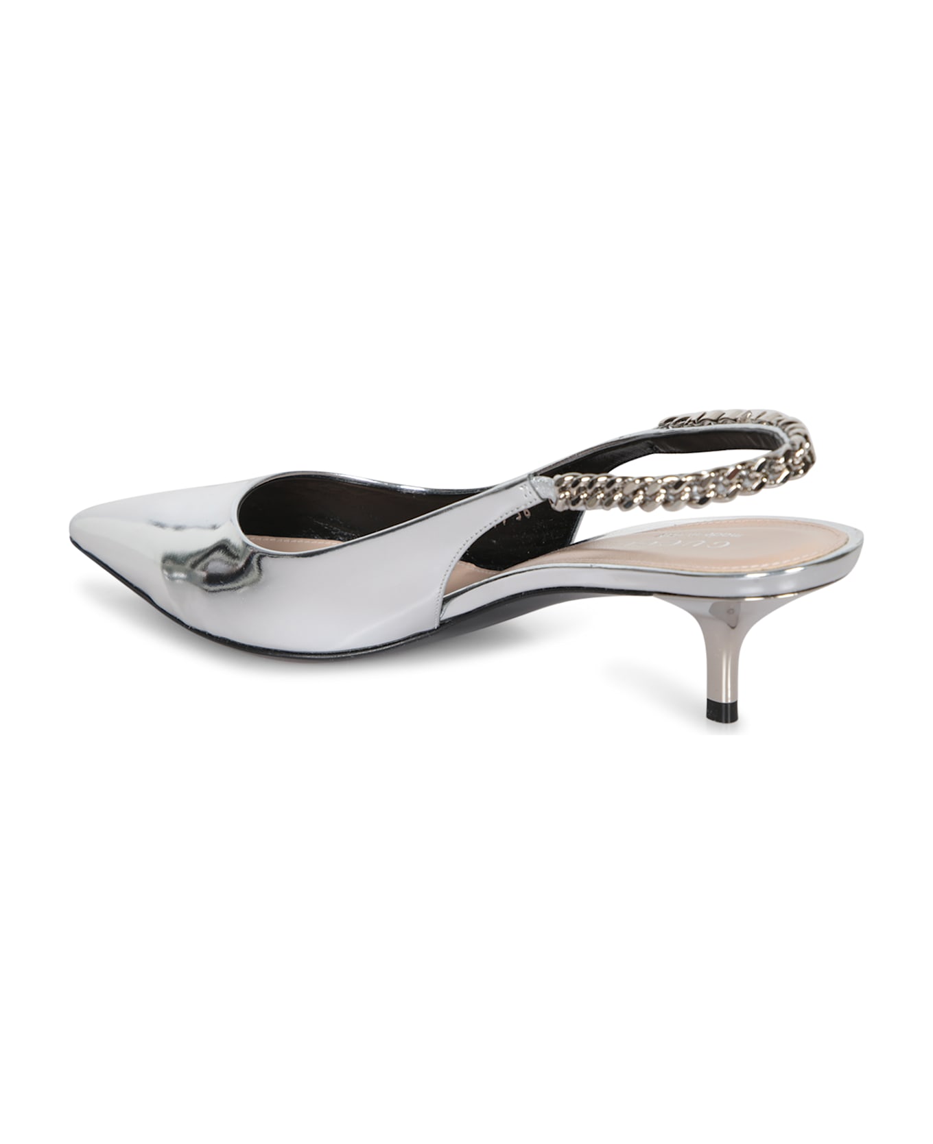 Gucci Silver Slingback Signoria Sandal - Metallic