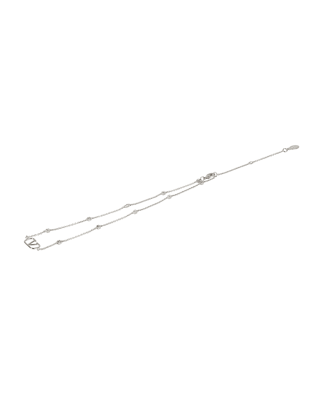 Valentino Garavani Logo Necklace - Silver Shade