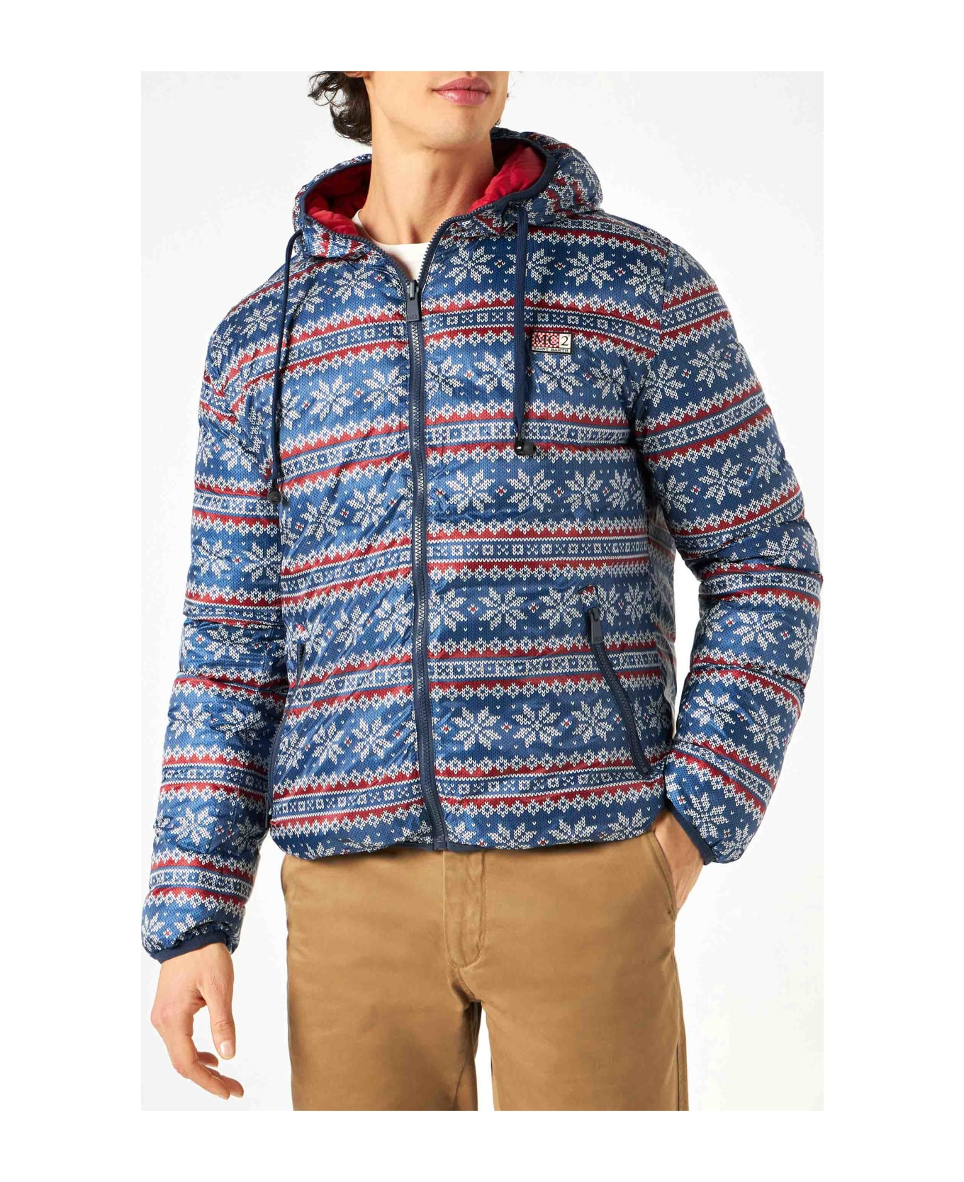 MC2 Saint Barth Man Double Face Red Down Jacket Courchevel - RED