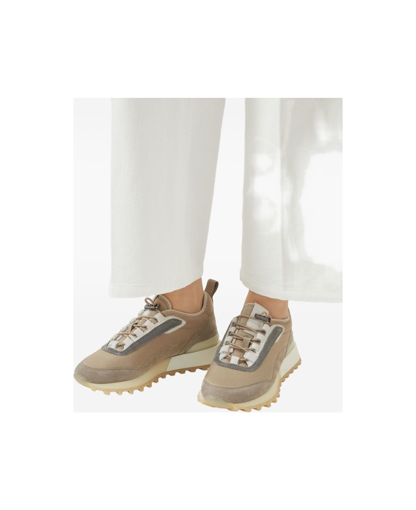 Brunello Cucinelli Leather Sneakers - Beige スニーカー