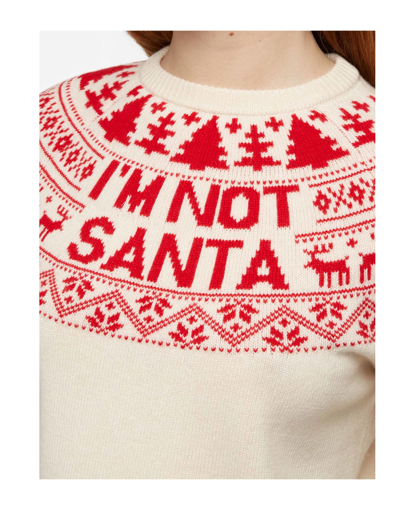 MC2 Saint Barth White Sweater New Queen With I
m Not Santa Jacquard - unknown