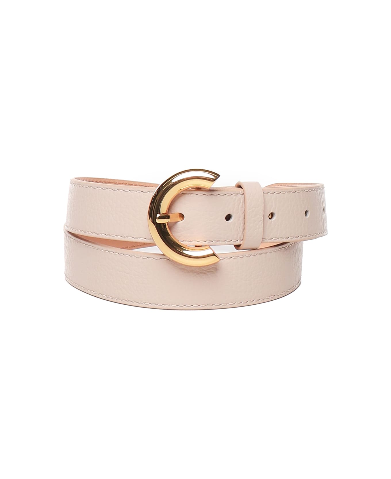 Coccinelle Leather Belt With Grain - Pink
