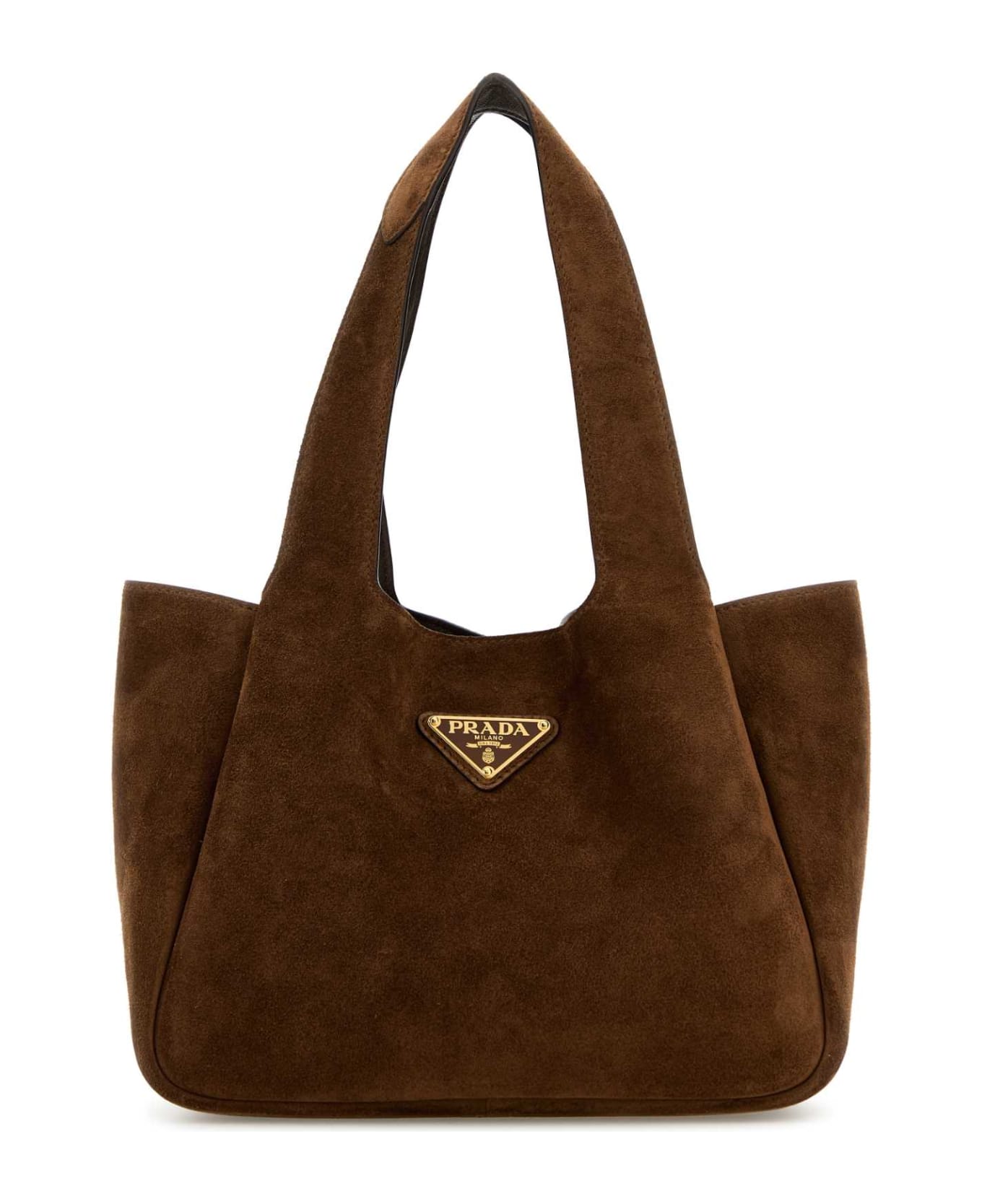 Prada Brown Suede Handbag - CACAO