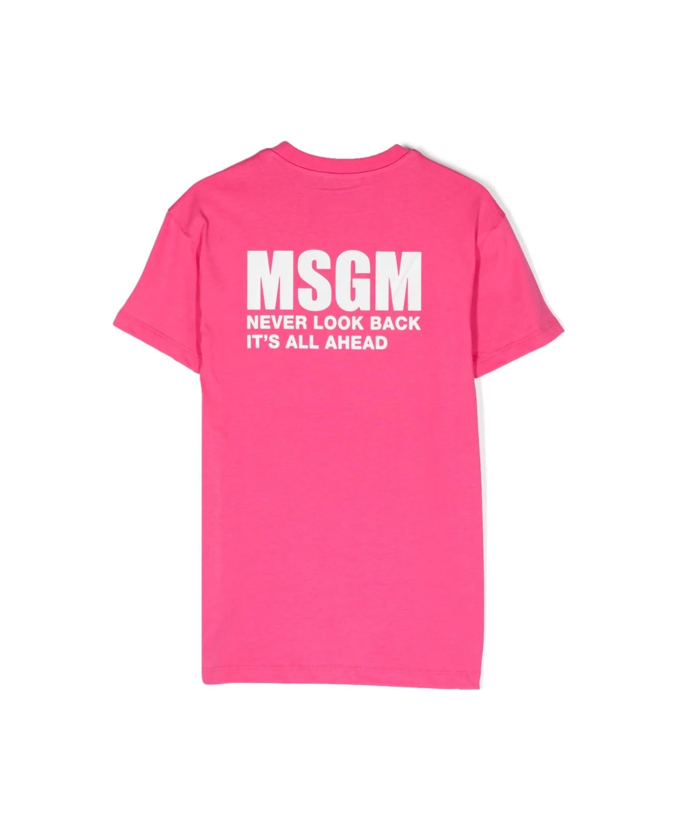 MSGM Abito Con Logo - Fucsia