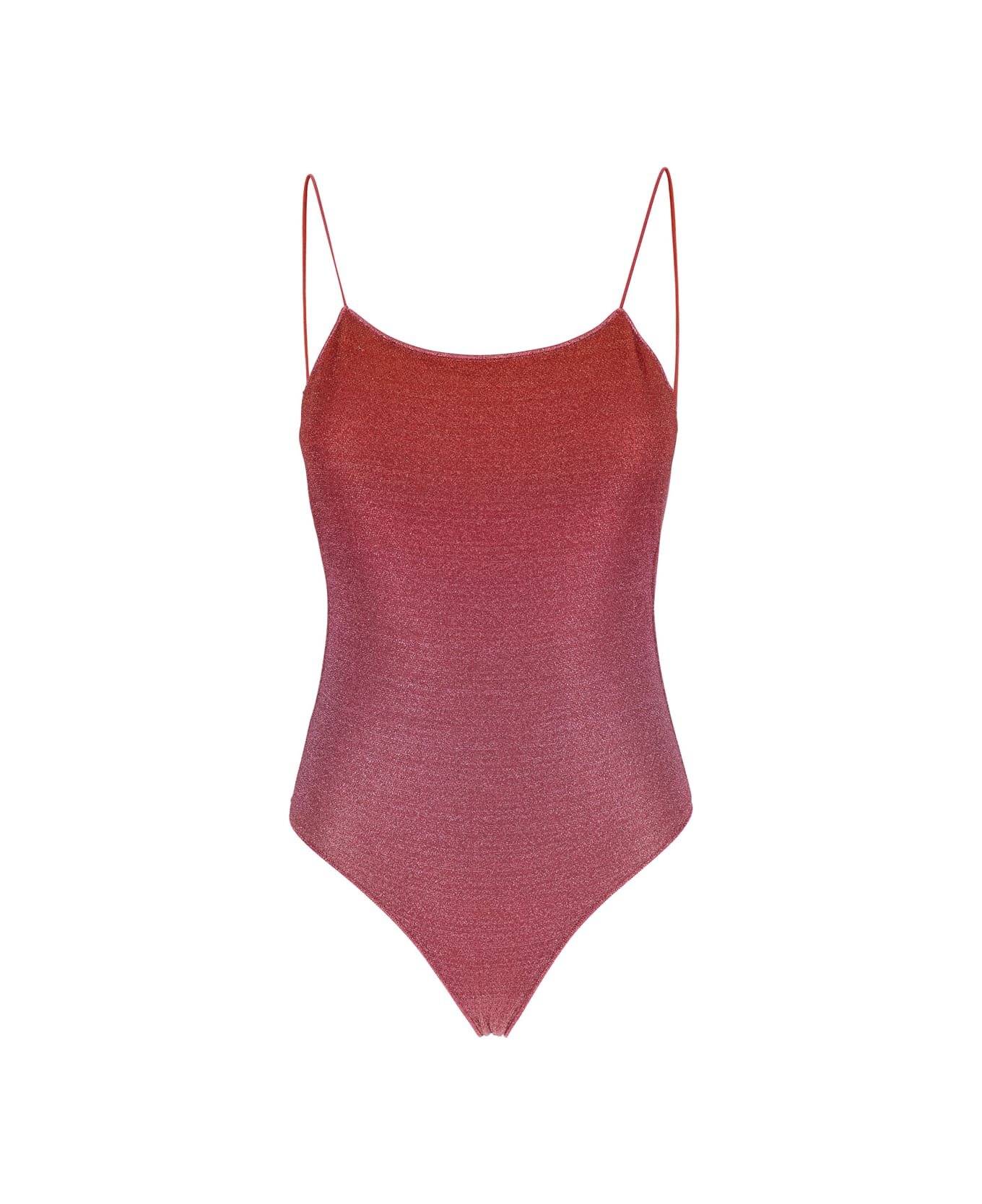 Oseree 
lumière Maillot
 Pink Swimsuit With Open Back In Lurex Woman - Pink