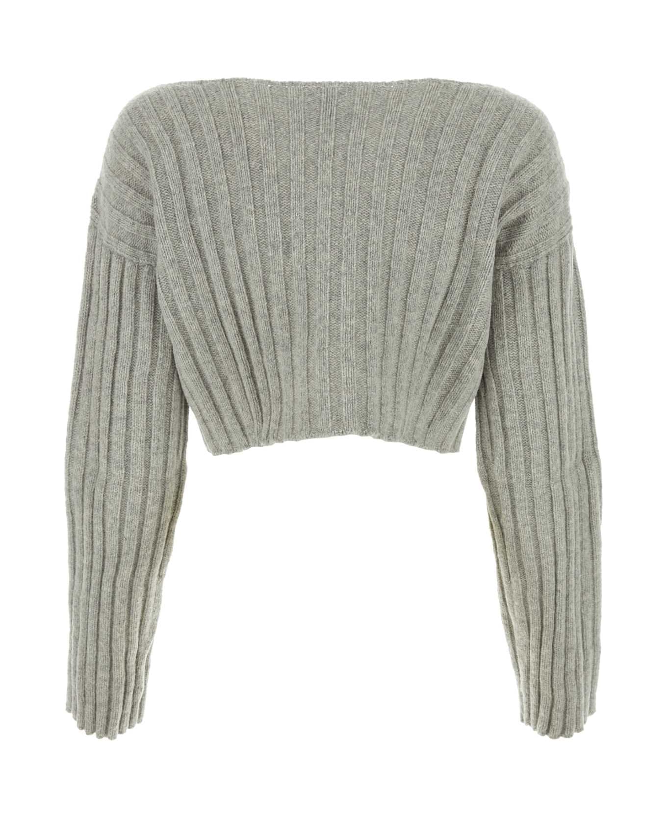 Baserange Melange Grey Wool Blend Sweater - GREYMELANGE