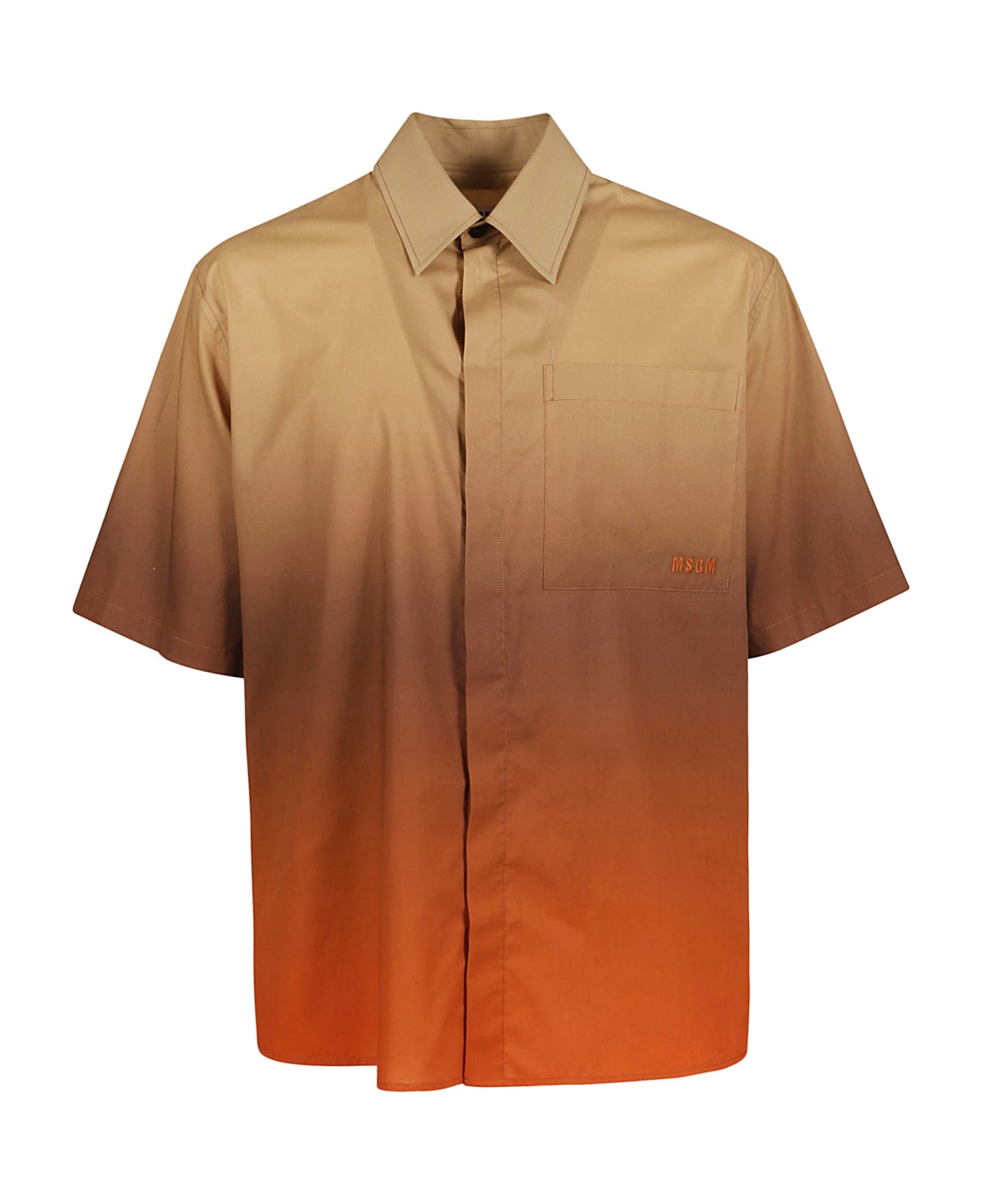 MSGM Classic Short-sleeved Shirt - Beige/Orange シャツ