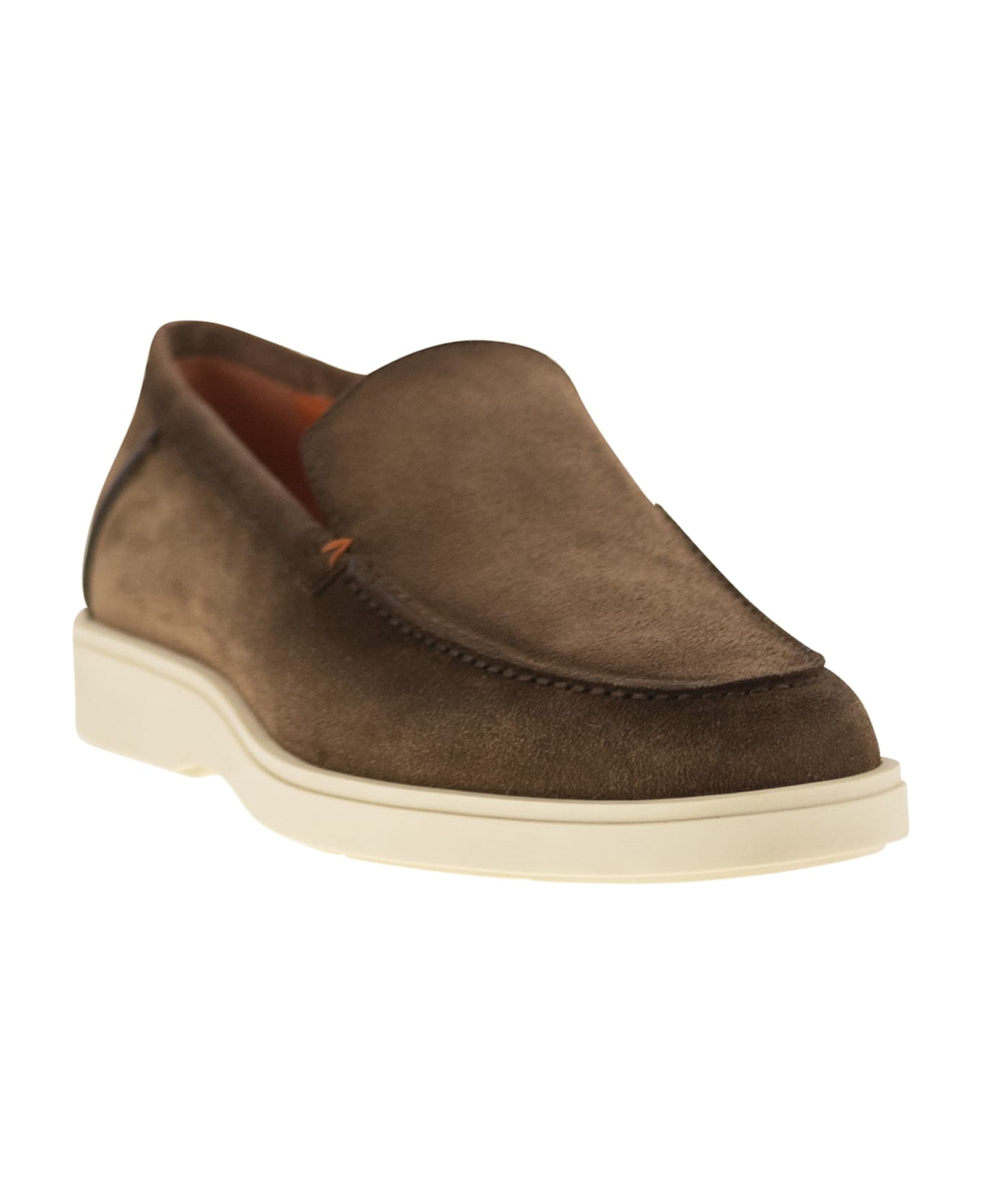Santoni Suede Moccasin - Brown