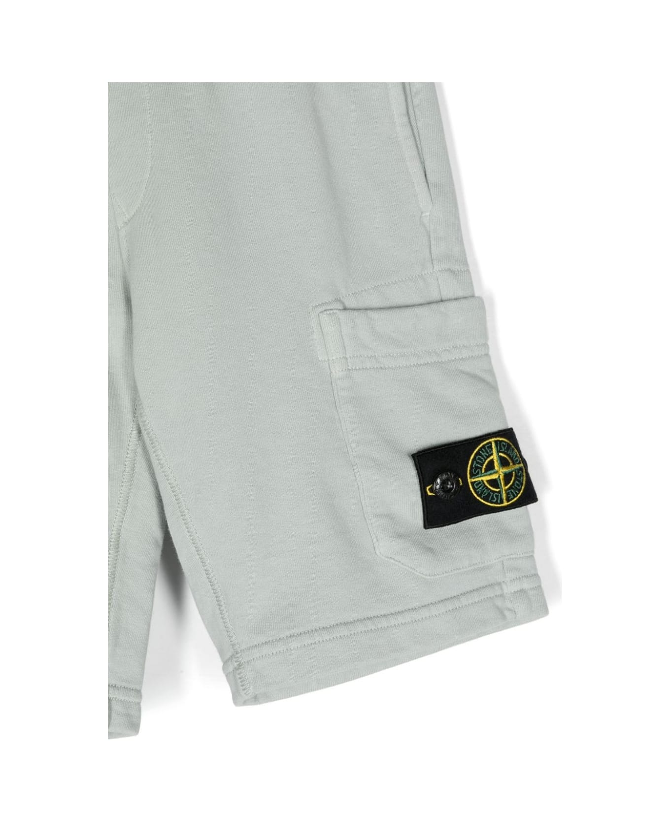 Stone Island Junior Pearl Grey Sports Shorts With Logo - Pearl grey
