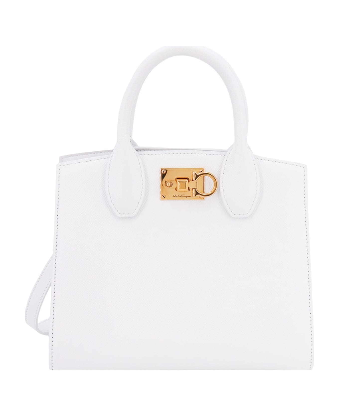 Ferragamo Studio Box Handbag - WHITE トートバッグ