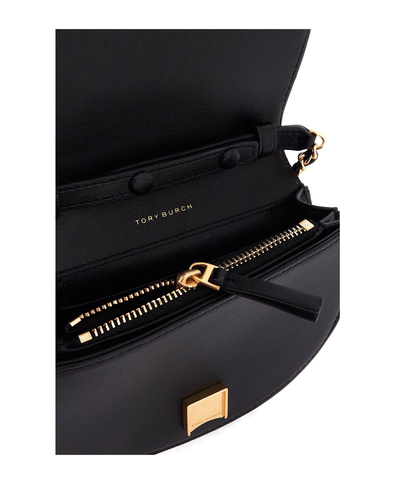 Tory Burch 
fleming
 Wallet With Chain - BLACK (Black)