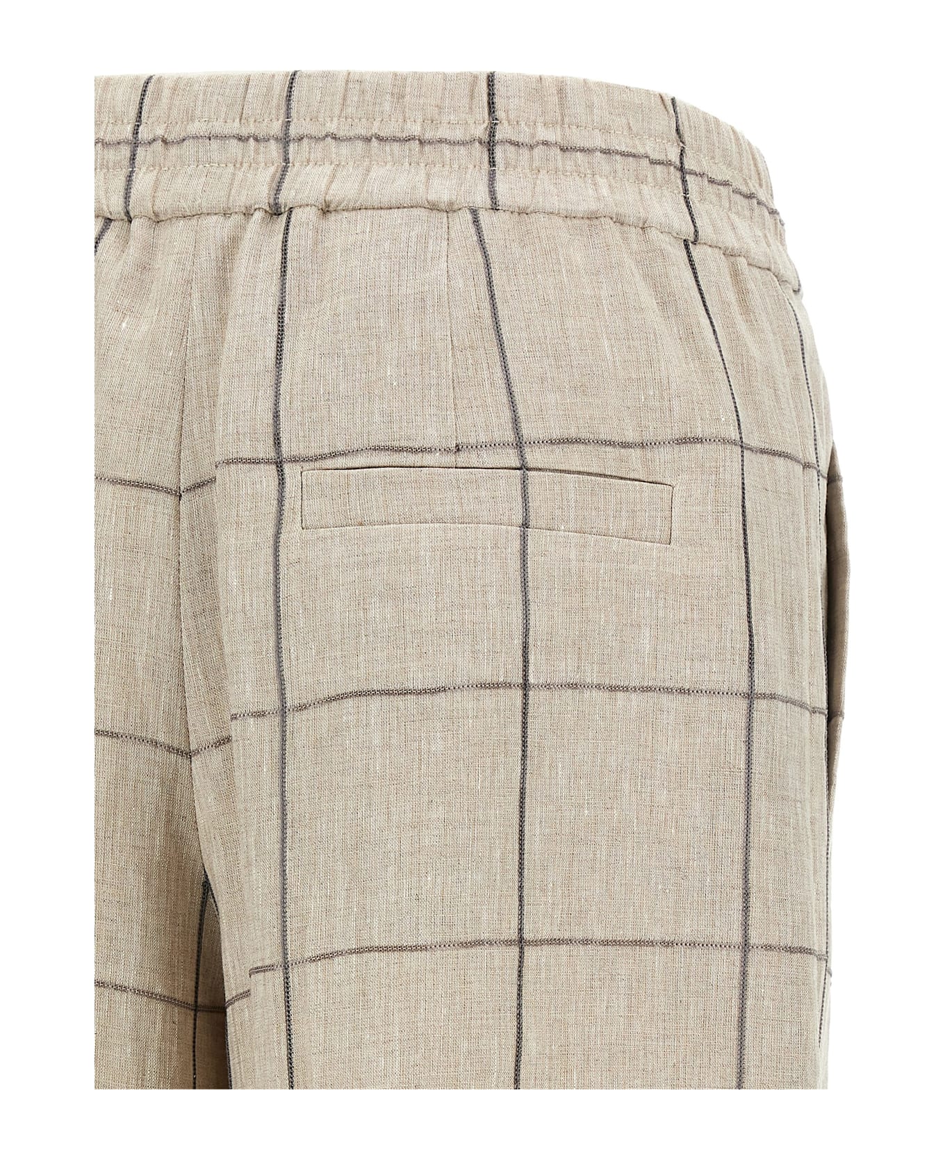 Brunello Cucinelli Check Dazzling Pants - Beige