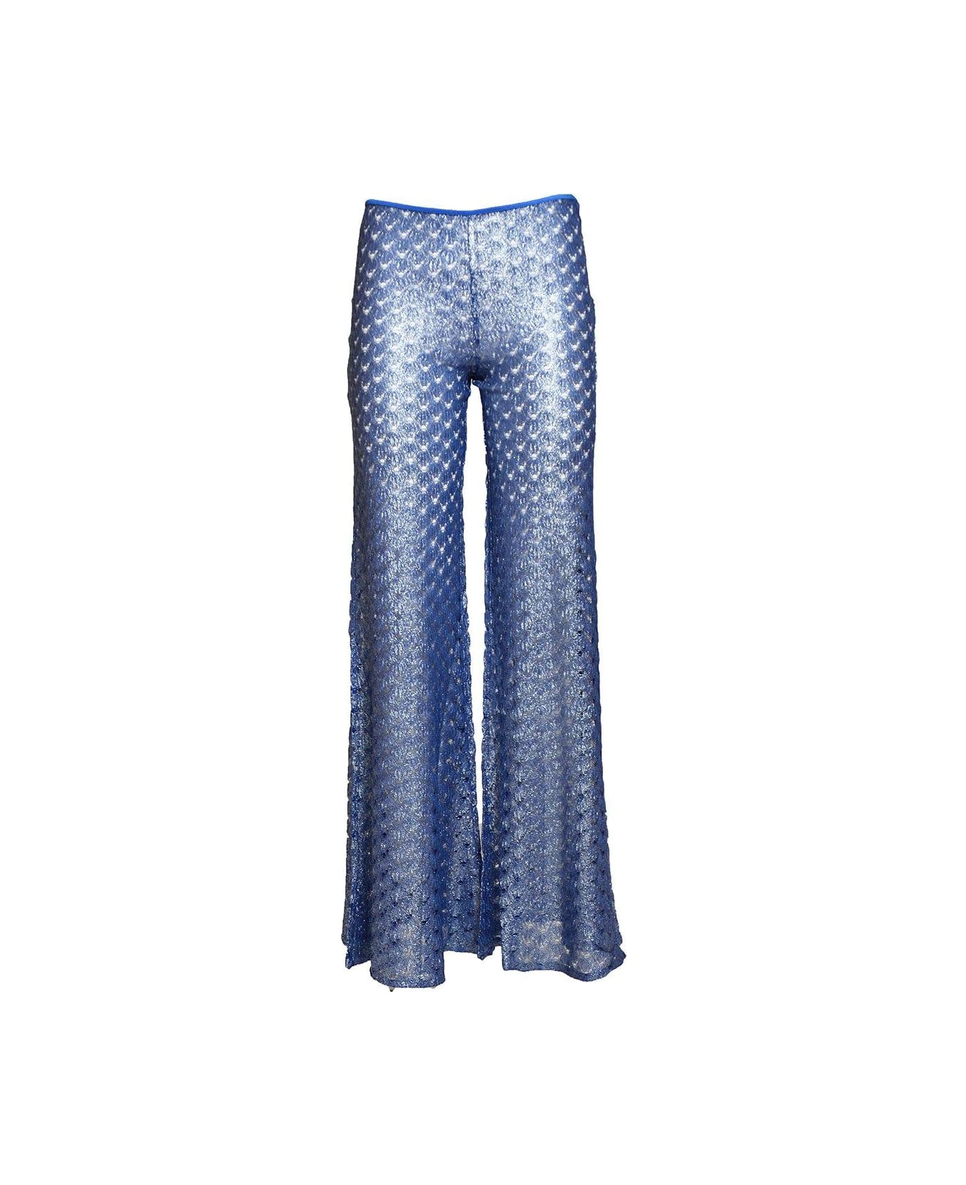 Missoni Open Knitted Flared Trousers - Blu