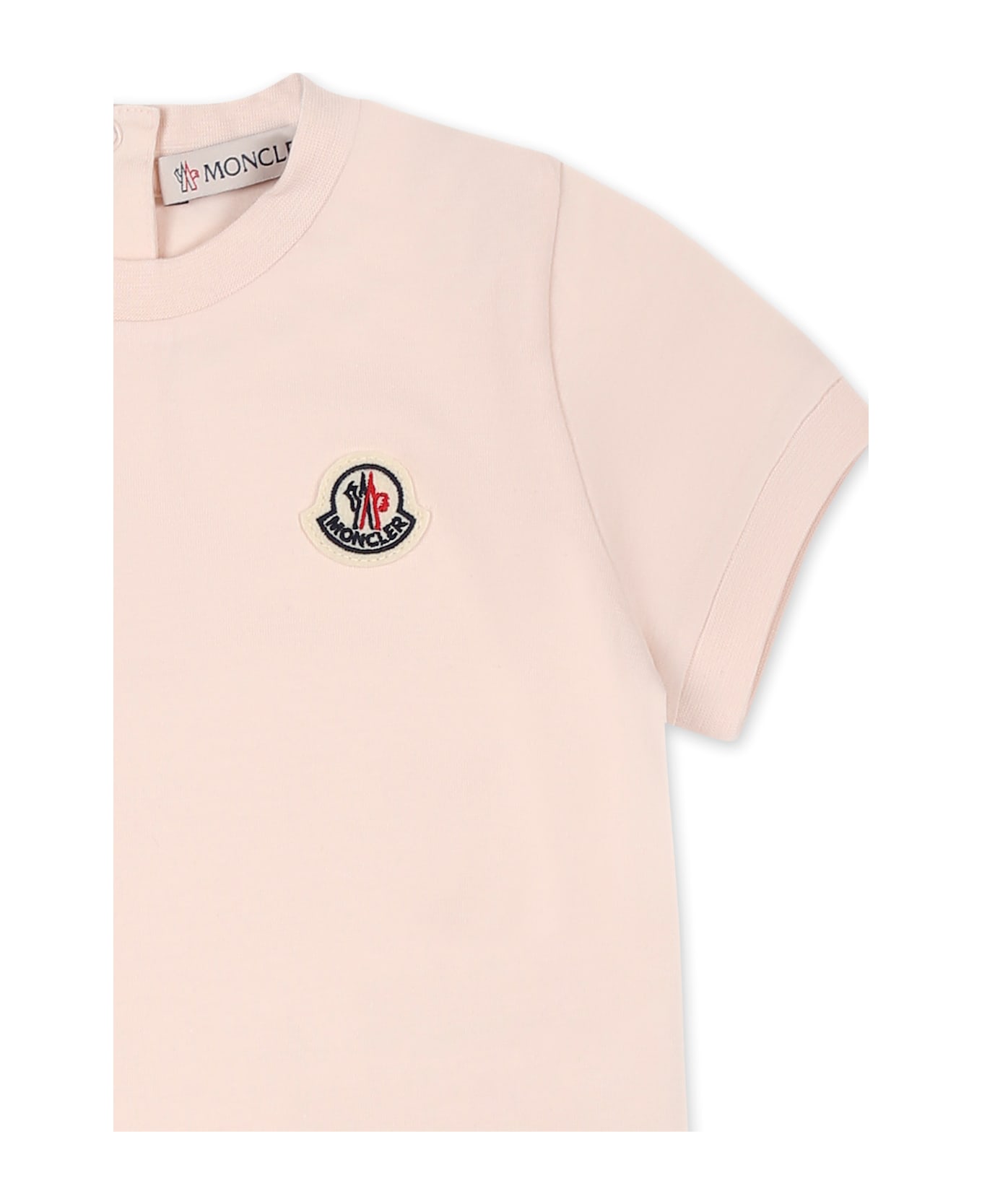 Moncler Pink Dress For Baby Girl With Logo - Pink