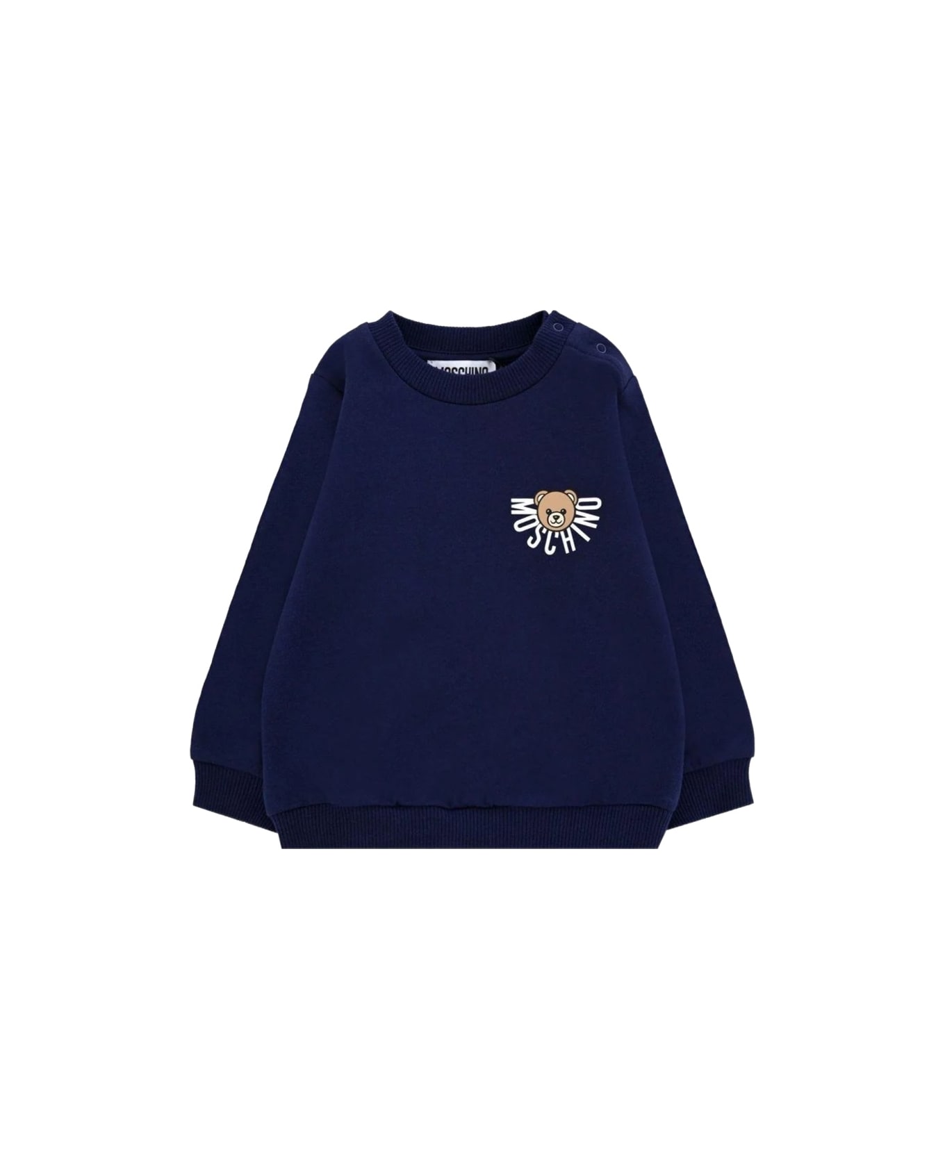 Moschino Hoodless Sweatshirt With Logo - BLUE