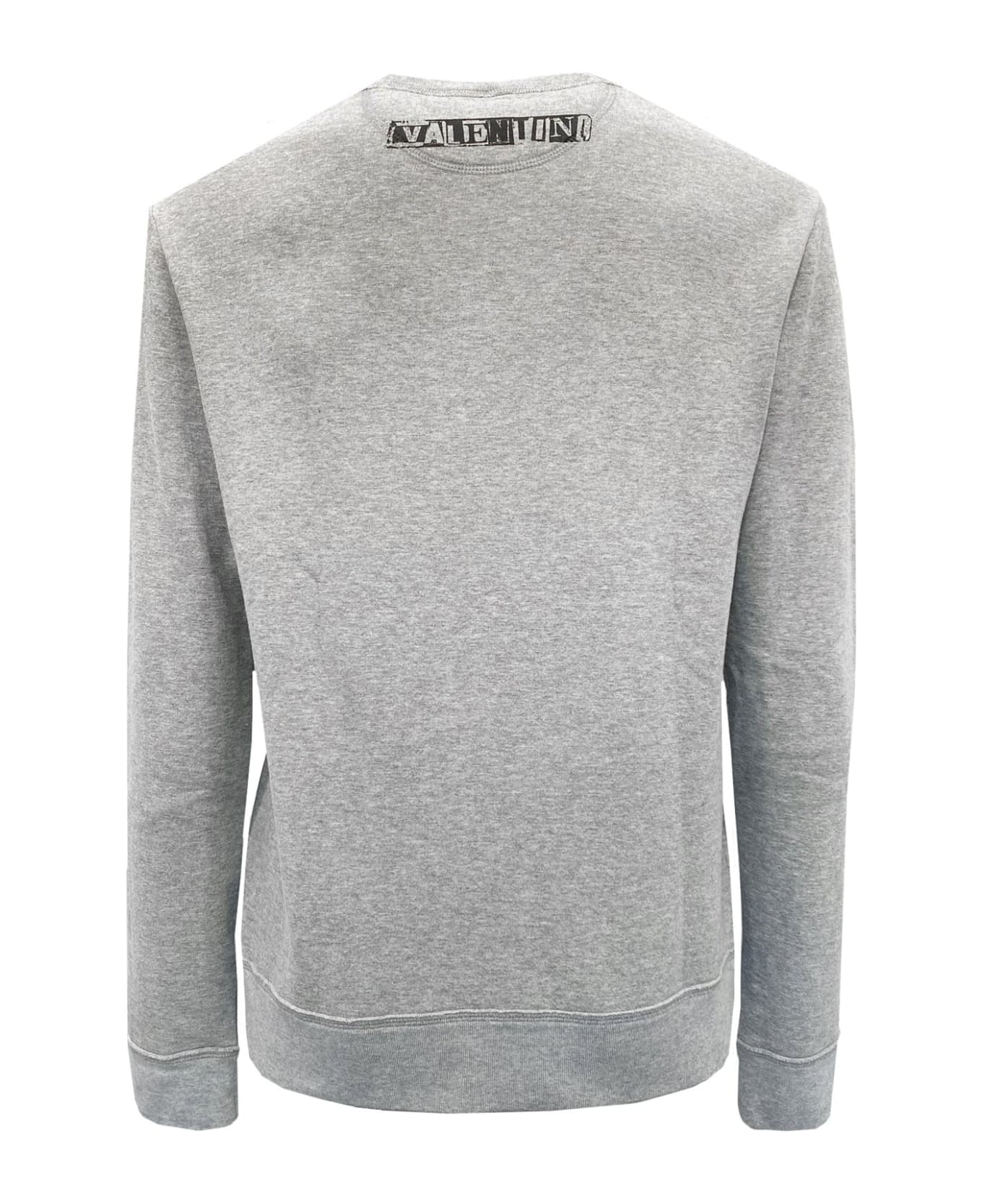 Valentino Cotton Logo Sweatshirt - Gray フリース