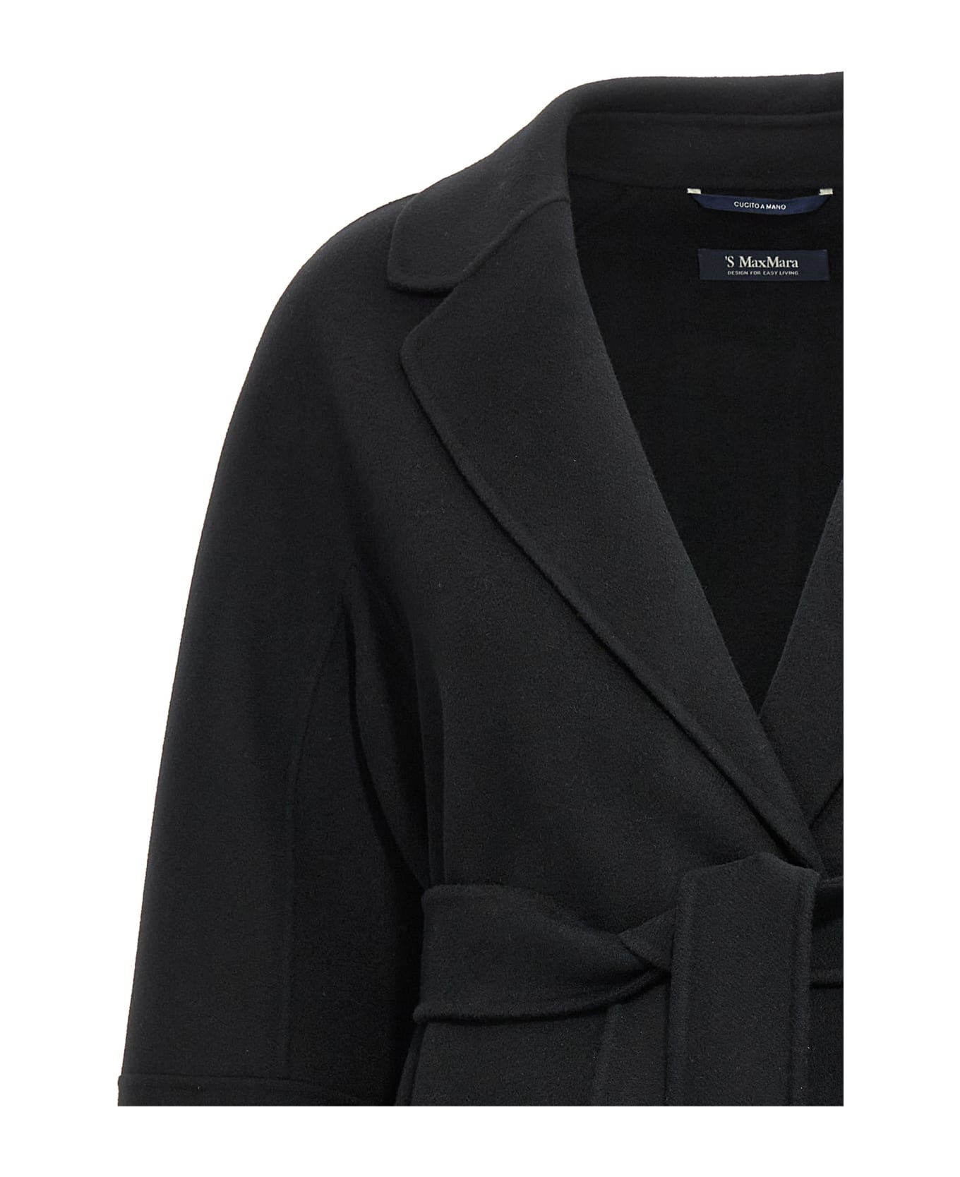 'S Max Mara 'arona' Coat - Black  